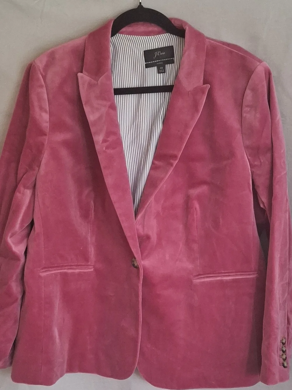 J.Crew Parke Blazer in Cotton Velvet Pink 